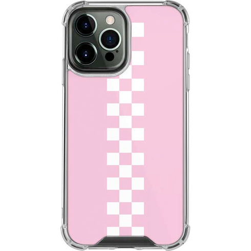 Pink Checkerboard iPhone 13 Pro Max Clear Case